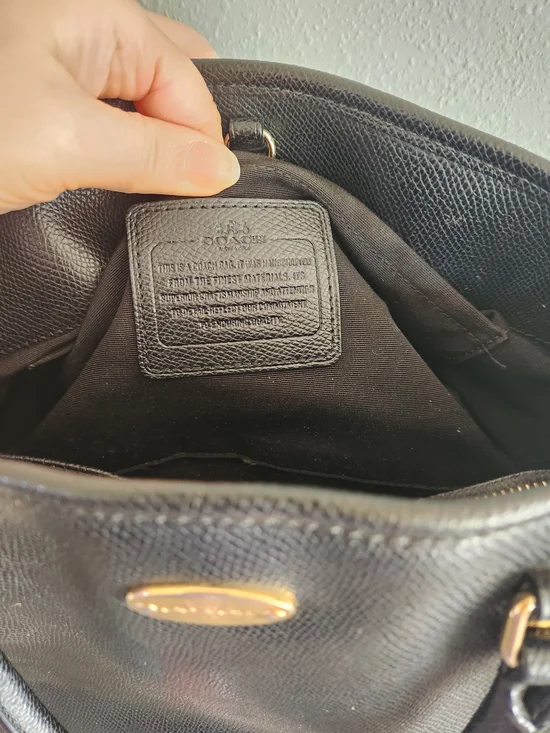 Coach Margot Satchel Bag Dual Tone Hardware Black Leather 12x9x5 - Picture 7 of 10